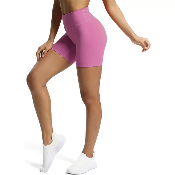 Aoxjox Trinity Workout Biker Shorts for Women Tummy Control High Waisted Exercise Athletic Gym Running Yoga Shorts 6quotSpring Crocus