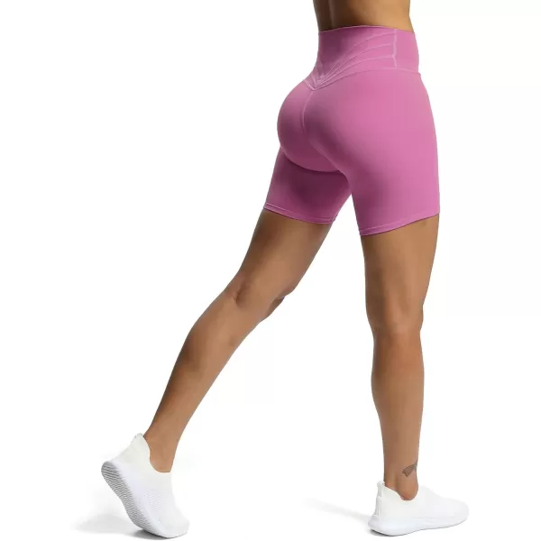 Aoxjox Trinity Workout Biker Shorts for Women Tummy Control High Waisted Exercise Athletic Gym Running Yoga Shorts 6quotSpring Crocus