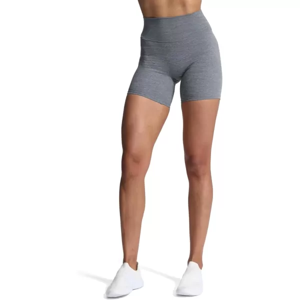 Aoxjox Trinity Workout Biker Shorts for Women Tummy Control High Waisted Exercise Athletic Gym Running Yoga Shorts 6quotWinds Grey Marl