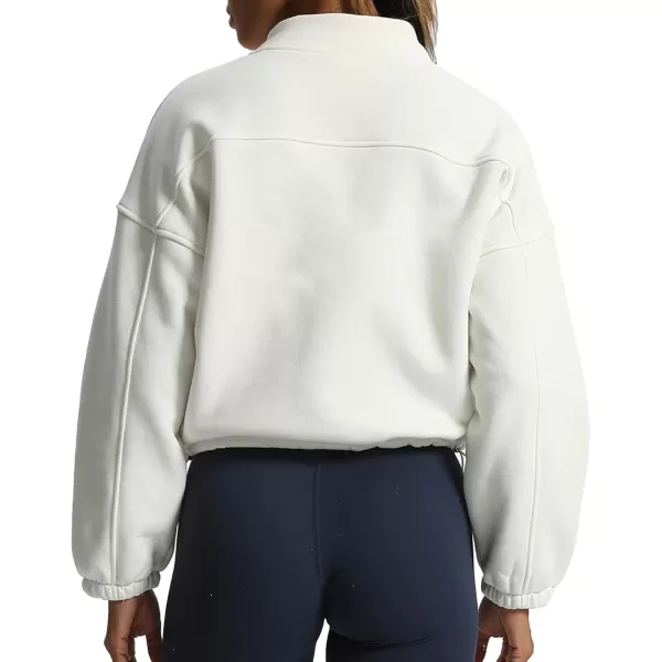 Aoxjox Womens Cotton Short Jacket with Fleece Oversized Warm Autumn Winter Long Sleeve Cloud JacketWhite
