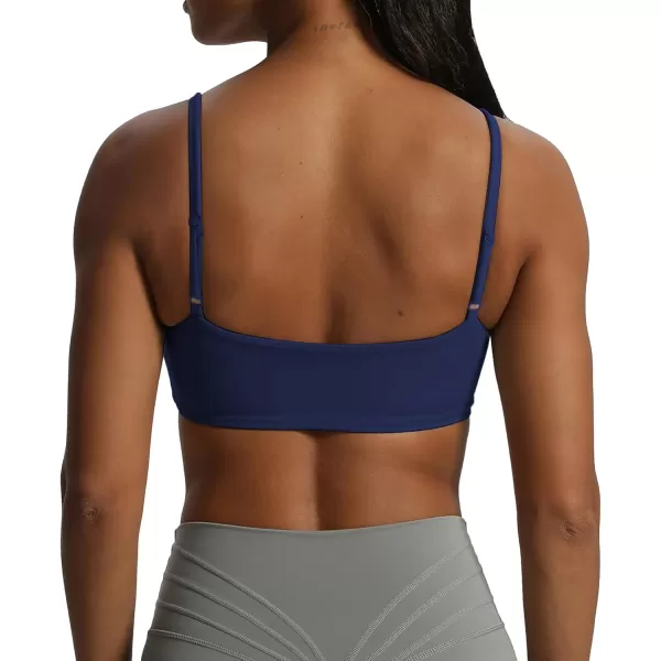 Aoxjox Womens Define Sculpt Bandeau Sports Bras Workout Curved Training Fitness Running Yoga Crop Tank TopBellwether Blue