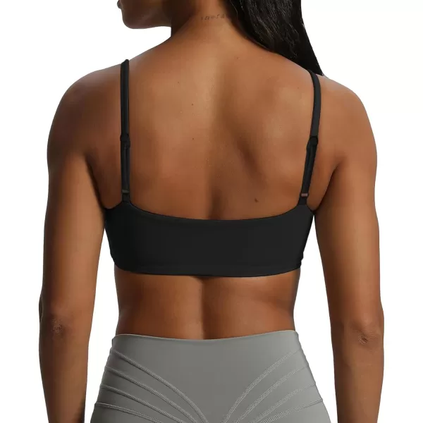 Aoxjox Womens Define Sculpt Bandeau Sports Bras Workout Curved Training Fitness Running Yoga Crop Tank TopBlack