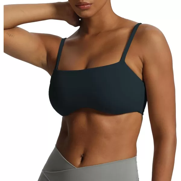 Aoxjox Womens Define Sculpt Bandeau Sports Bras Workout Curved Training Fitness Running Yoga Crop Tank TopBlueberry