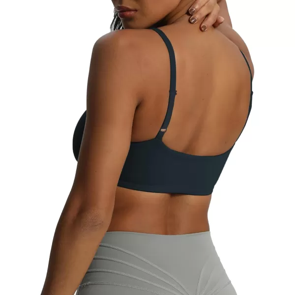 Aoxjox Womens Define Sculpt Bandeau Sports Bras Workout Curved Training Fitness Running Yoga Crop Tank TopBlueberry