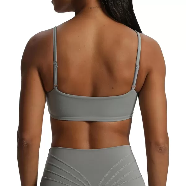 Aoxjox Womens Define Sculpt Bandeau Sports Bras Workout Curved Training Fitness Running Yoga Crop Tank TopGrey