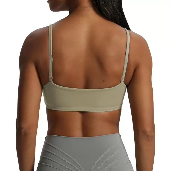 Aoxjox Womens Define Sculpt Bandeau Sports Bras Workout Curved Training Fitness Running Yoga Crop Tank TopMink