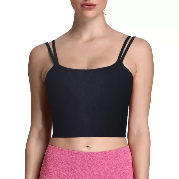 Aoxjox Womens Workout Sports Bras Fitness Padded Backless Yoga Crop Tank Top Twist Back CamiBlack Leopard Print