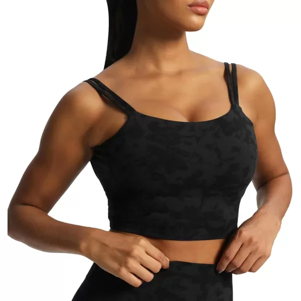 Aoxjox Womens Workout Sports Bras Fitness Padded Backless Yoga Crop Tank Top Twist Back CamiCloud Black