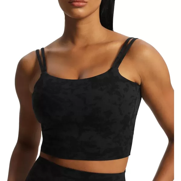Aoxjox Womens Workout Sports Bras Fitness Padded Backless Yoga Crop Tank Top Twist Back CamiCloud Black
