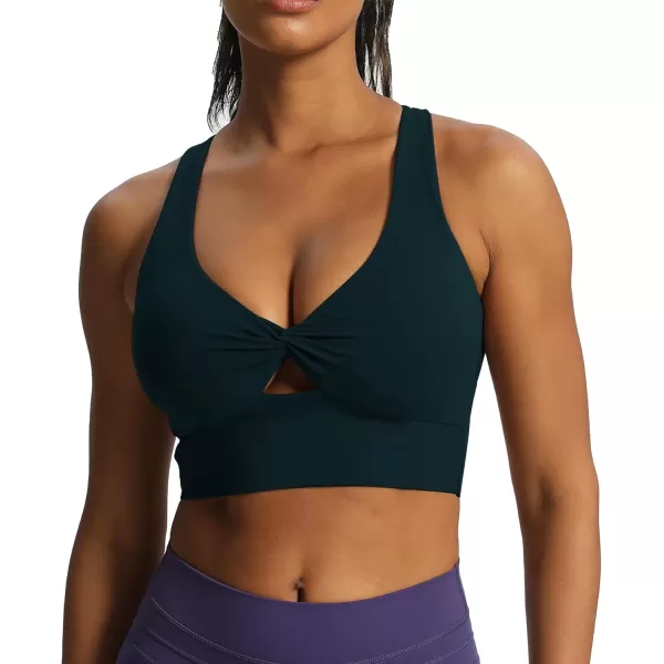 Aoxjox Womens Workout Sports Bras Twist Front Fitness Padded Training Gym Bra Yoga Crop Lola Tank TopBlueberry