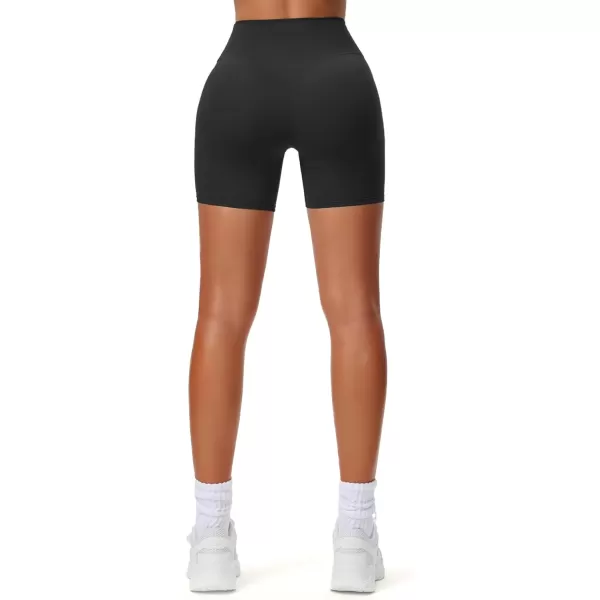 Aoxjox Workout Biker Shorts for Women High Waisted Exercise Athletic Gym Running Breeze Yoga Shorts 6quotBlack