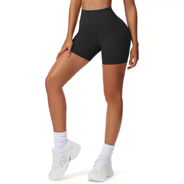 Aoxjox Workout Biker Shorts for Women High Waisted Exercise Athletic Gym Running Breeze Yoga Shorts 6quotBlack