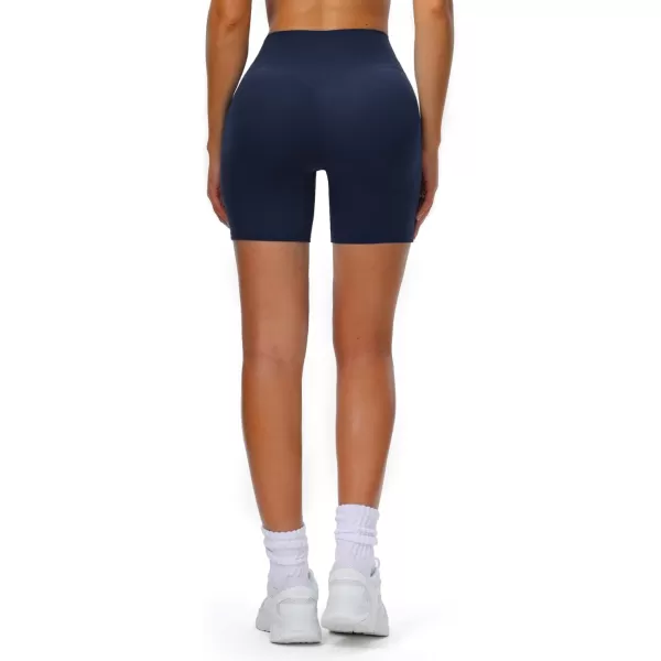 Aoxjox Workout Biker Shorts for Women High Waisted Exercise Athletic Gym Running Breeze Yoga Shorts 6quotNavy