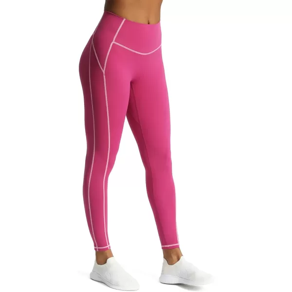 Aoxjox Workout Leggings for Women High Waisted Exercise Athletic Gym Fitness Yoga Lined Leggings 26Baton Red Mauve