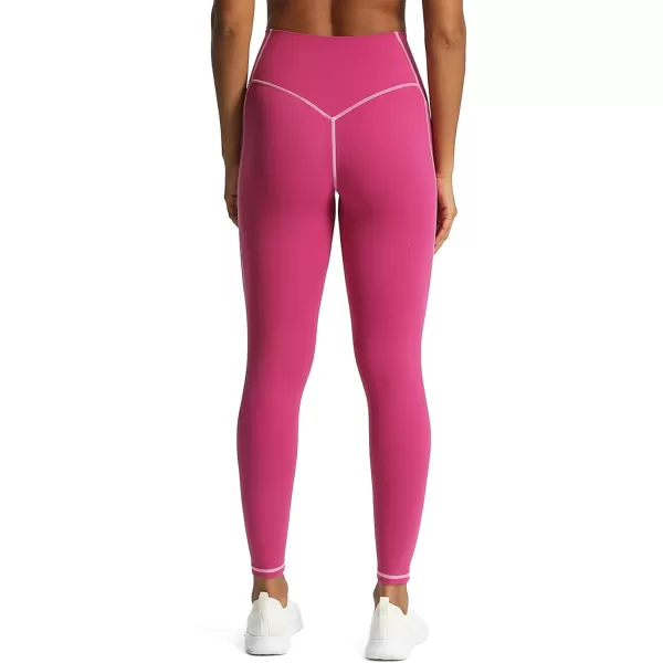 Aoxjox Workout Leggings for Women High Waisted Exercise Athletic Gym Fitness Yoga Lined Leggings 26Baton Red Mauve