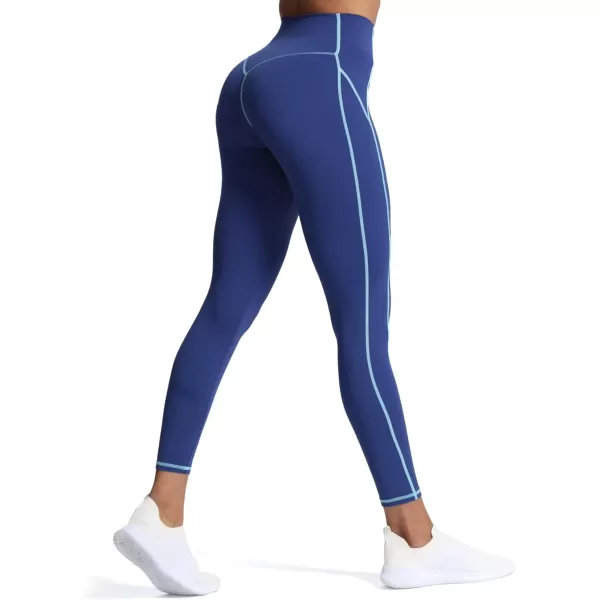 Aoxjox Workout Leggings for Women High Waisted Exercise Athletic Gym Fitness Yoga Lined Leggings 26Bellwether Blue Spun Sugar