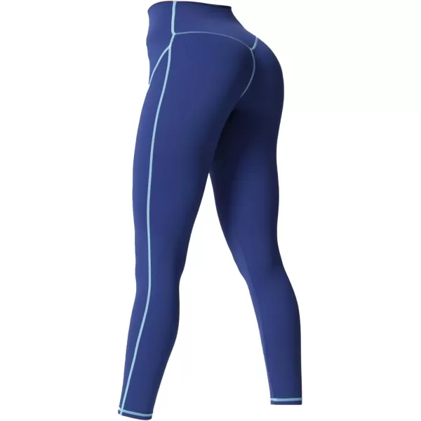 Aoxjox Workout Leggings for Women High Waisted Exercise Athletic Gym Fitness Yoga Lined Leggings 26Bellwether Blue Spun Sugar
