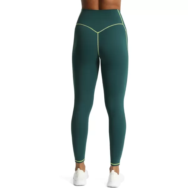 Aoxjox Workout Leggings for Women High Waisted Exercise Athletic Gym Fitness Yoga Lined Leggings 26Dark Sea Green Lime Green