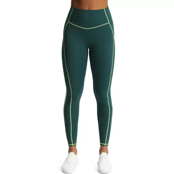 Aoxjox Workout Leggings for Women High Waisted Exercise Athletic Gym Fitness Yoga Lined Leggings 26Dark Sea Green Lime Green
