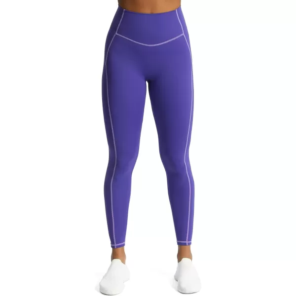 Aoxjox Workout Leggings for Women High Waisted Exercise Athletic Gym Fitness Yoga Lined Leggings 26Deep Blue Paisley Purple