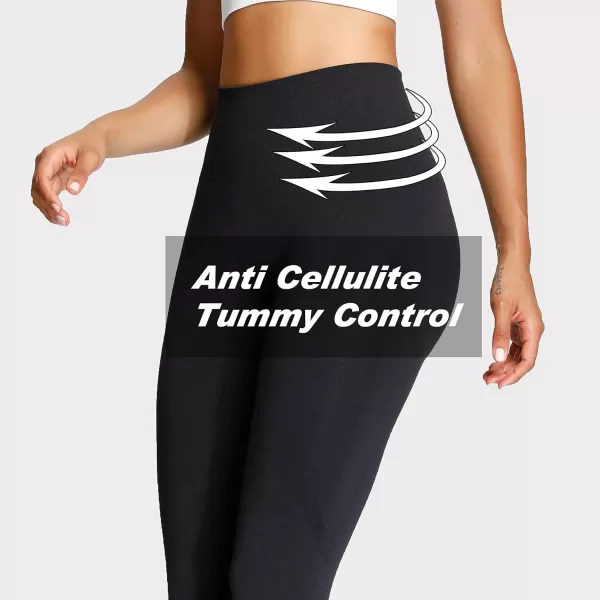 Aoxjox Workout Seamless Leggings for Women Smile Contour High Waisted Gym Yoga Pants TightsA Black Marl Not Squat Proof
