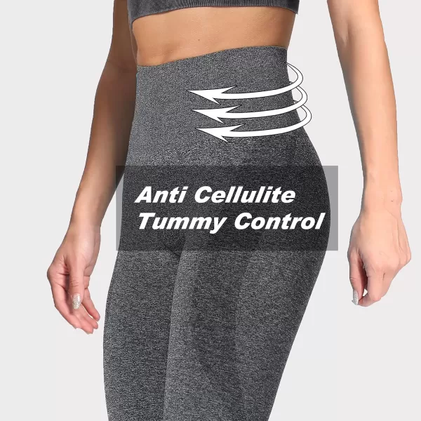 Aoxjox Workout Seamless Leggings for Women Smile Contour High Waisted Gym Yoga Pants TightsA Black Speckled Marlnot Squat Proof  a Bit See Through