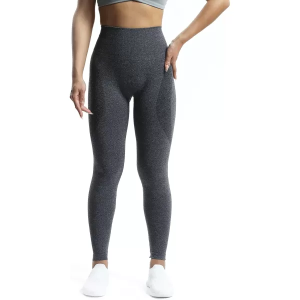 Aoxjox Workout Seamless Leggings for Women Smile Contour High Waisted Gym Yoga Pants TightsA Black Speckled Marlnot Squat Proof  a Bit See Through