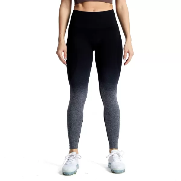 Aoxjox Workout Seamless Leggings for Women Smile Contour High Waisted Gym Yoga Pants TightsA BlackWhite Marl