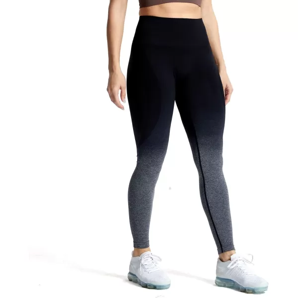Aoxjox Workout Seamless Leggings for Women Smile Contour High Waisted Gym Yoga Pants TightsA BlackWhite Marl