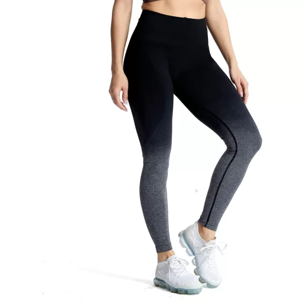 Aoxjox Workout Seamless Leggings for Women Smile Contour High Waisted Gym Yoga Pants TightsA BlackWhite Marl