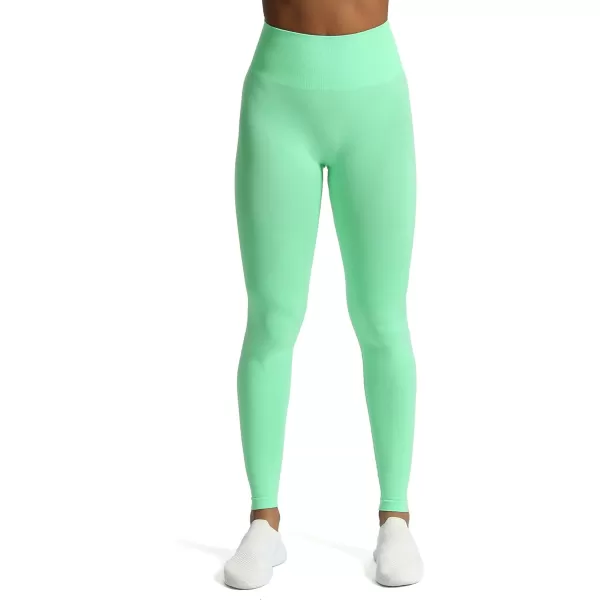 Aoxjox Workout Seamless Leggings for Women Smile Contour High Waisted Gym Yoga Pants TightsA Cabbage Green Marl Not Squat Proof