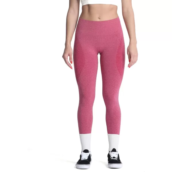 Aoxjox Workout Seamless Leggings for Women Smile Contour High Waisted Gym Yoga Pants TightsA Crimson Marl