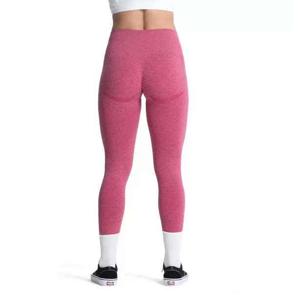 Aoxjox Workout Seamless Leggings for Women Smile Contour High Waisted Gym Yoga Pants TightsA Crimson Marl