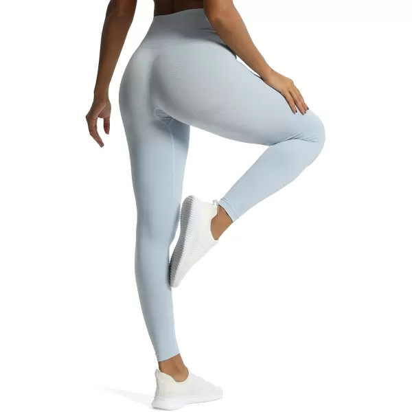 Aoxjox Workout Seamless Leggings for Women Smile Contour High Waisted Gym Yoga Pants TightsA Kentucky Blue Marl