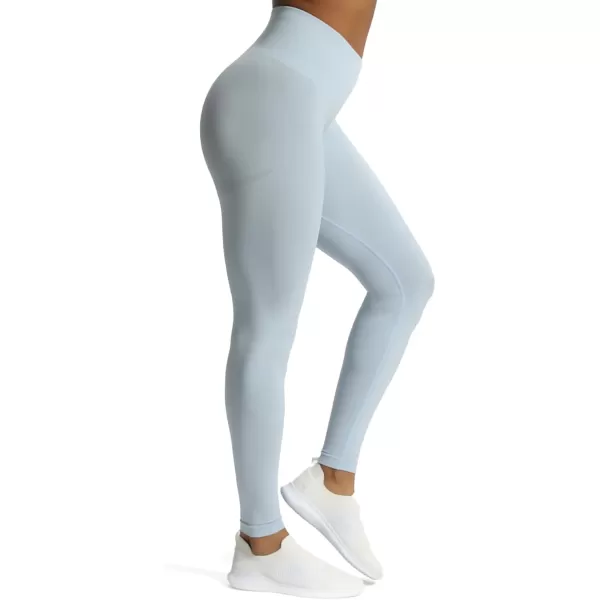 Aoxjox Workout Seamless Leggings for Women Smile Contour High Waisted Gym Yoga Pants TightsA Kentucky Blue Marl