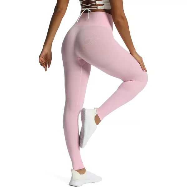 Aoxjox Workout Seamless Leggings for Women Smile Contour High Waisted Gym Yoga Pants TightsA Lilac Pink Marl Not Squat Proof