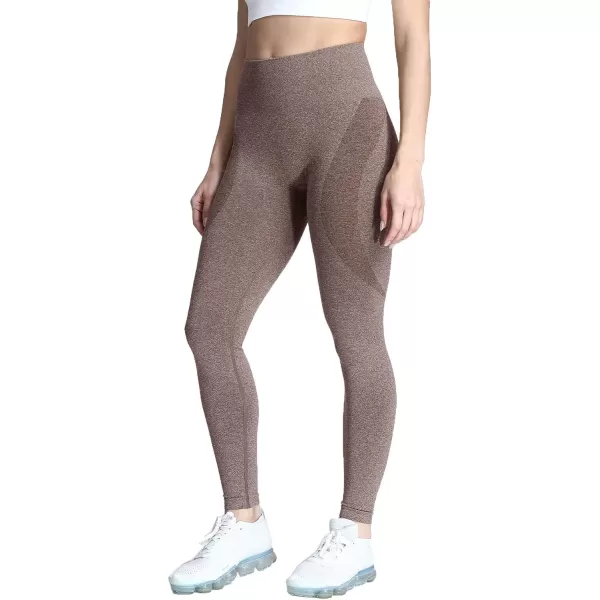 Aoxjox Workout Seamless Leggings for Women Smile Contour High Waisted Gym Yoga Pants TightsA Mocha Marl