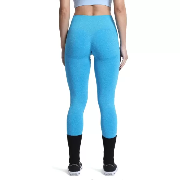 Aoxjox Workout Seamless Leggings for Women Smile Contour High Waisted Gym Yoga Pants TightsA Ocean Blue Marl