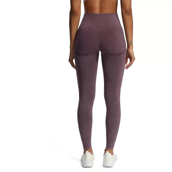 Aoxjox Workout Seamless Leggings for Women Smile Contour High Waisted Gym Yoga Pants TightsA Puce Marl