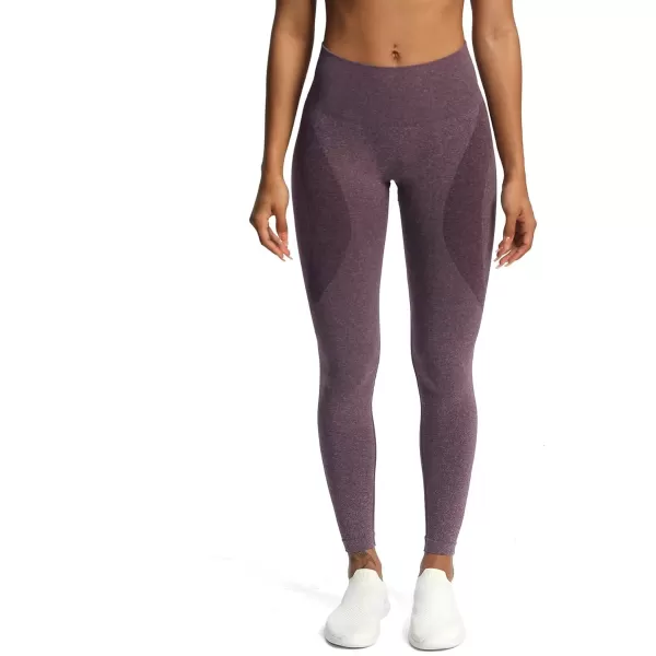 Aoxjox Workout Seamless Leggings for Women Smile Contour High Waisted Gym Yoga Pants TightsA Puce Marl