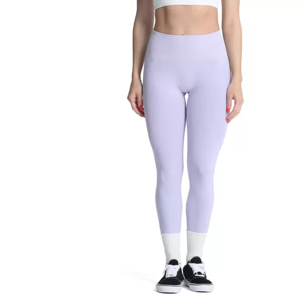 Aoxjox Workout Seamless Leggings for Women Smile Contour High Waisted Gym Yoga Pants TightsA Purple Heather Marl See Through But Very Cut