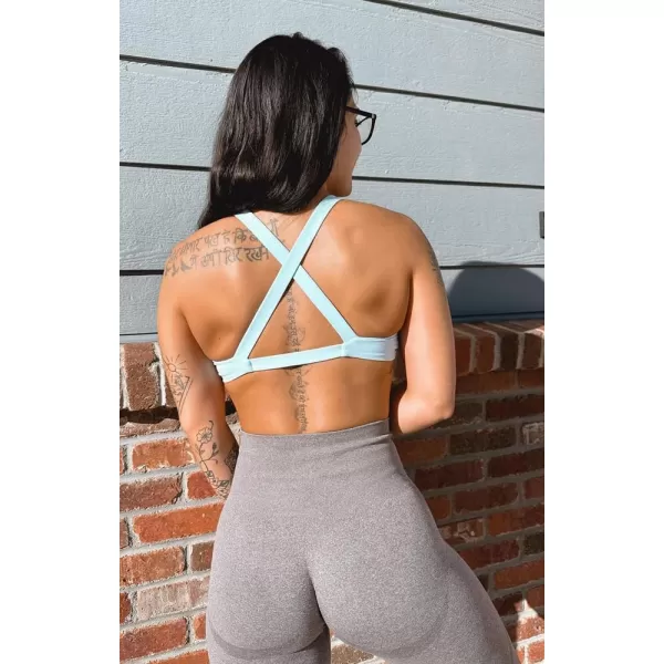Aoxjox Workout Seamless Leggings for Women Smile Contour High Waisted Gym Yoga Pants TightsA Satellite Marl