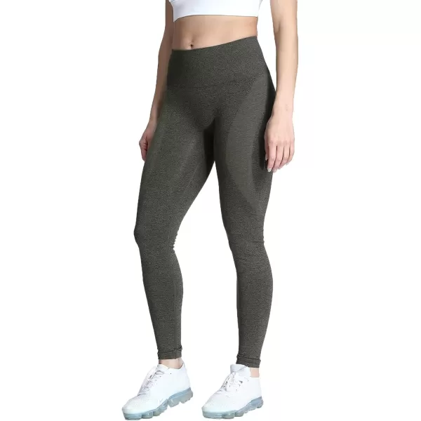 Aoxjox Workout Seamless Leggings for Women Smile Contour High Waisted Gym Yoga Pants TightsB Army Green Marl