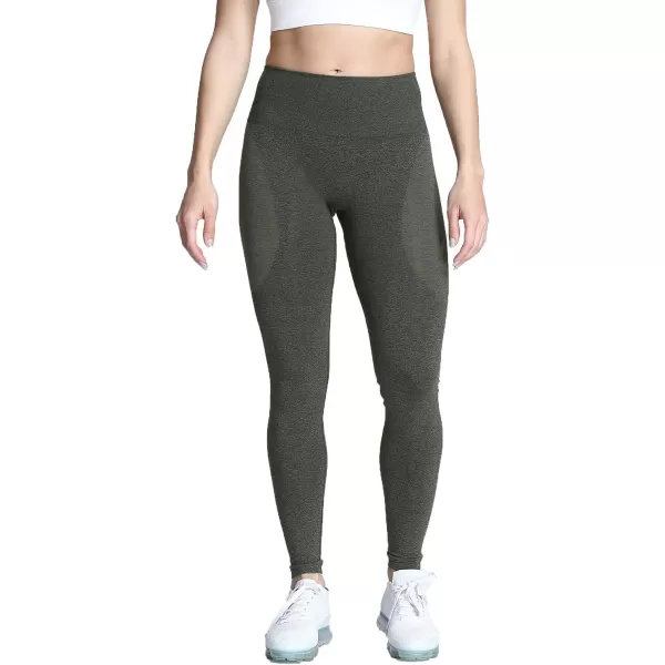 Aoxjox Workout Seamless Leggings for Women Smile Contour High Waisted Gym Yoga Pants TightsB Army Green Marl