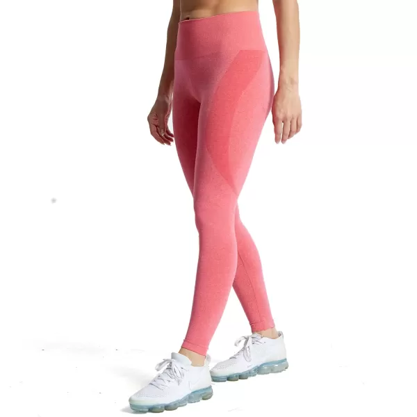 Aoxjox Workout Seamless Leggings for Women Smile Contour High Waisted Gym Yoga Pants TightsB Candy Apple Marl
