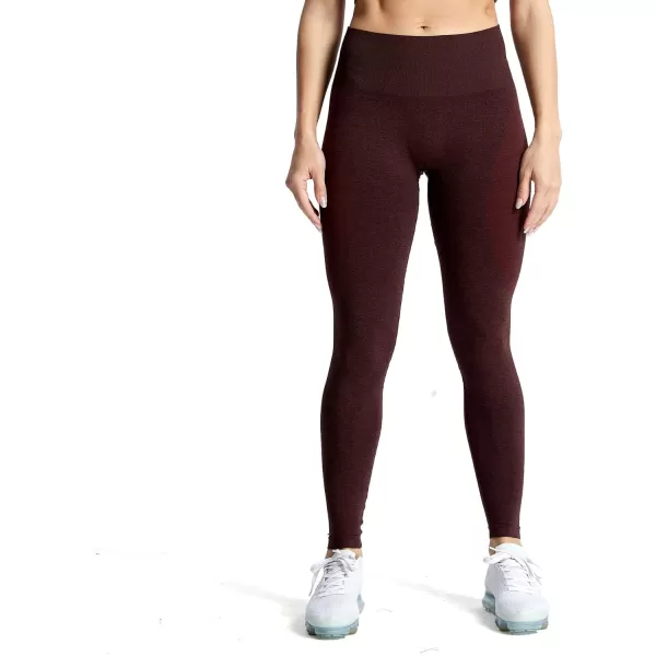 Aoxjox Workout Seamless Leggings for Women Smile Contour High Waisted Gym Yoga Pants TightsB Cherry Brown Marlnot Squat Proof  a Bit See Through