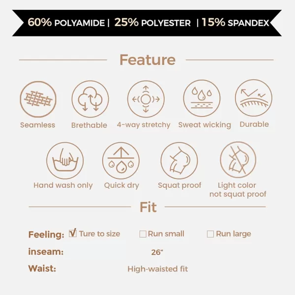 Aoxjox Workout Seamless Leggings for Women Smile Contour High Waisted Gym Yoga Pants TightsB Cherry Brown Marlnot Squat Proof  a Bit See Through