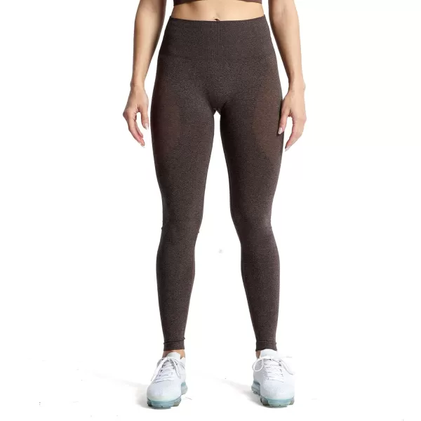 Aoxjox Workout Seamless Leggings for Women Smile Contour High Waisted Gym Yoga Pants TightsB Dark Brown Marl