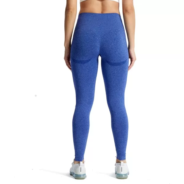 Aoxjox Workout Seamless Leggings for Women Smile Contour High Waisted Gym Yoga Pants TightsElectric Blue Marl