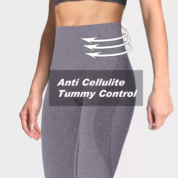 Aoxjox Workout Seamless Leggings for Women Smile Contour High Waisted Gym Yoga Pants TightsGrey Marl